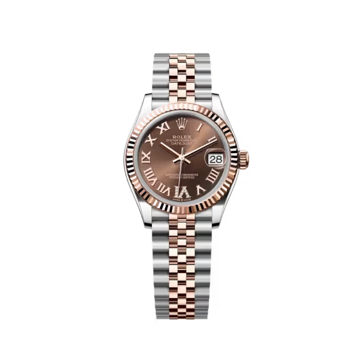 Rolex Datejust 31 278271 'Ladies' Rose Gold Stainless Steel Roman Chocolate Dial Jubilee (2025)