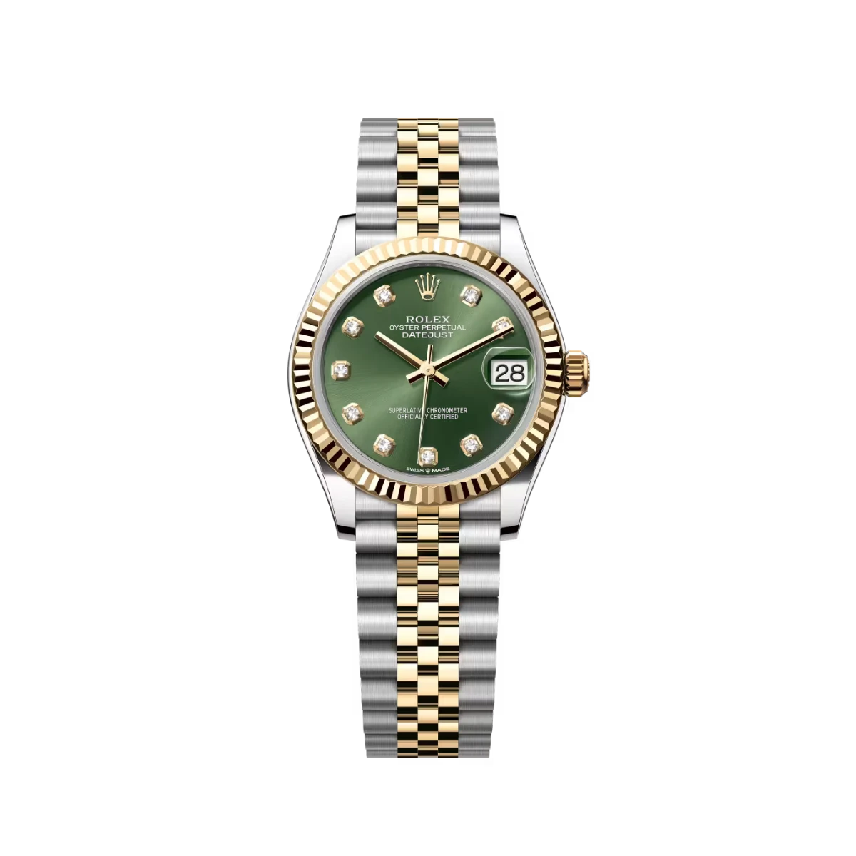 Rolex Datejust 31 278273 'Ladies' Yellow Gold Stainless Steel Olive Green Dial (2026)