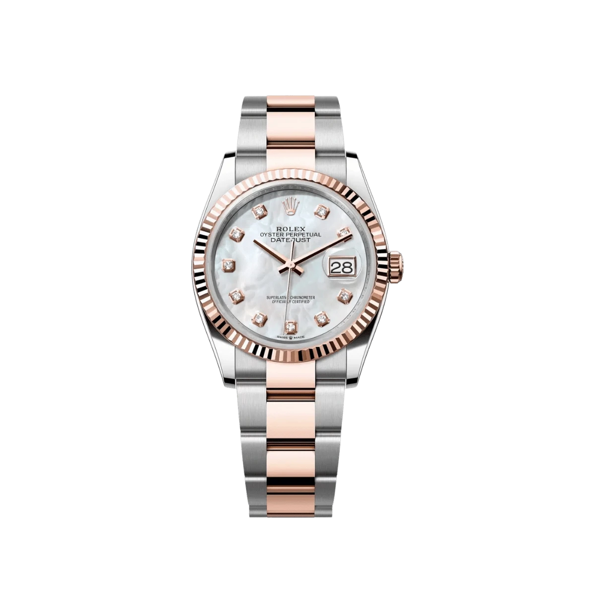 Rolex Datejust 36 126231 Rose Gold Stainless Steel Mother of Pearl Diamond Dial (2025)