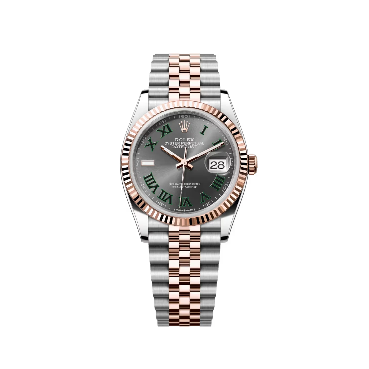 Rolex Datejust 36 126231 'Wimbledon' Stainless Steel Rose Gold Slate Dial (2025)