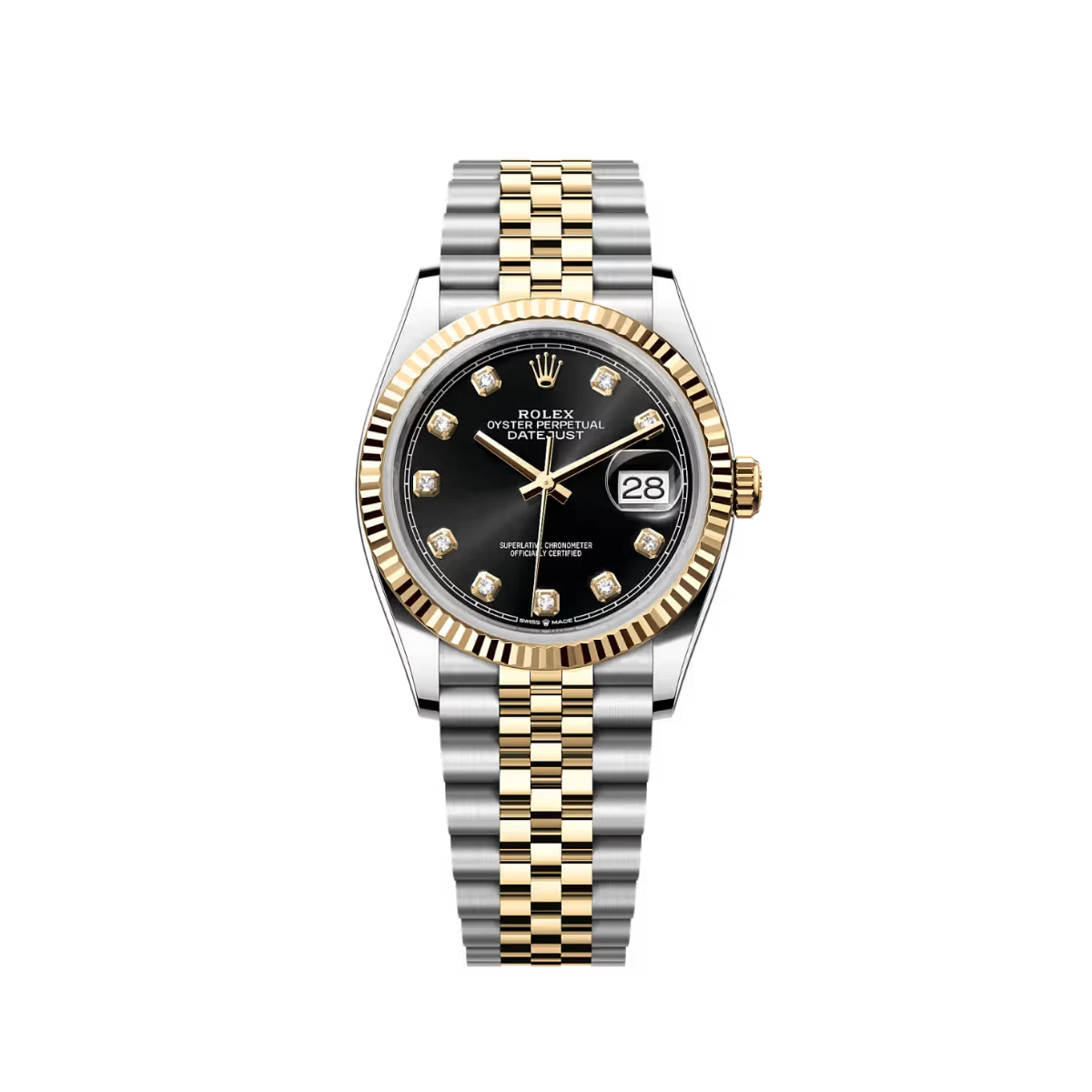 Rolex Datejust36 126233 Stainless Steel Yellow Gold Black Diamond Dial Jubilee (2025)