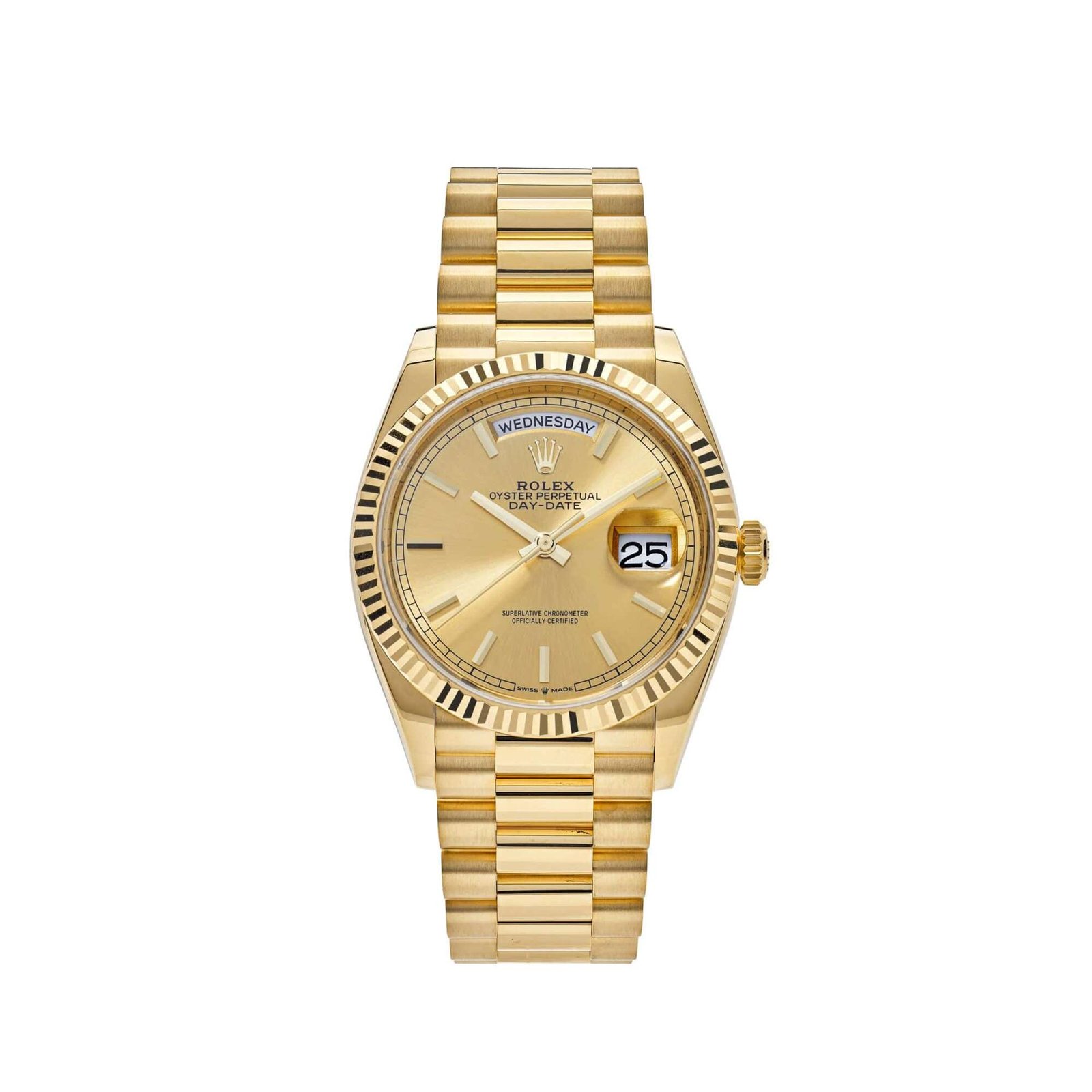 Rolex Day-Date 36 128238 Yellow Gold Champagne Dial