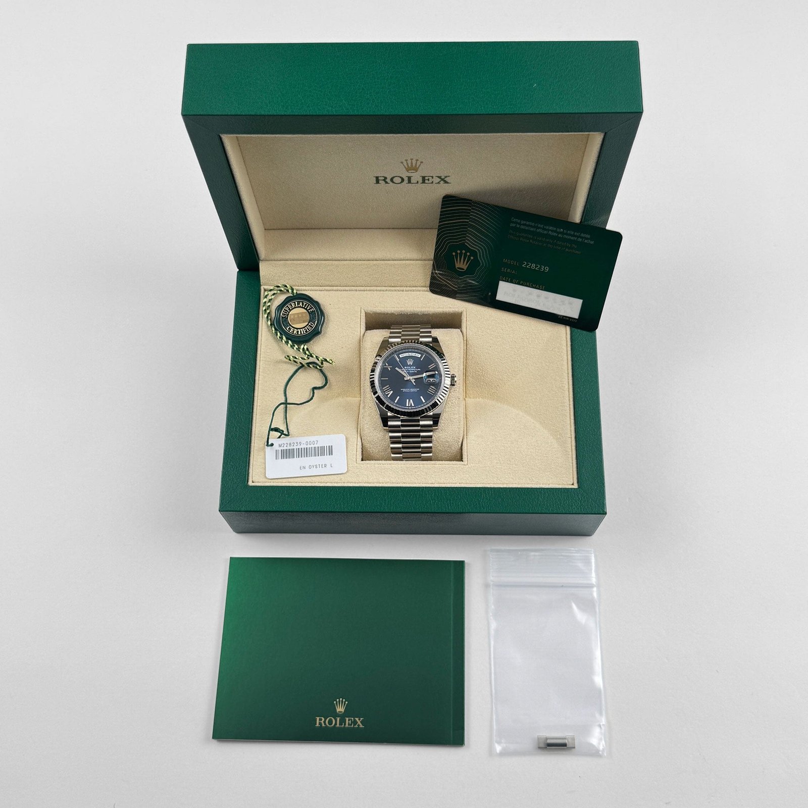 Rolex Day-Date 40 228239 White Gold Blue Dial (2023) - Image 12