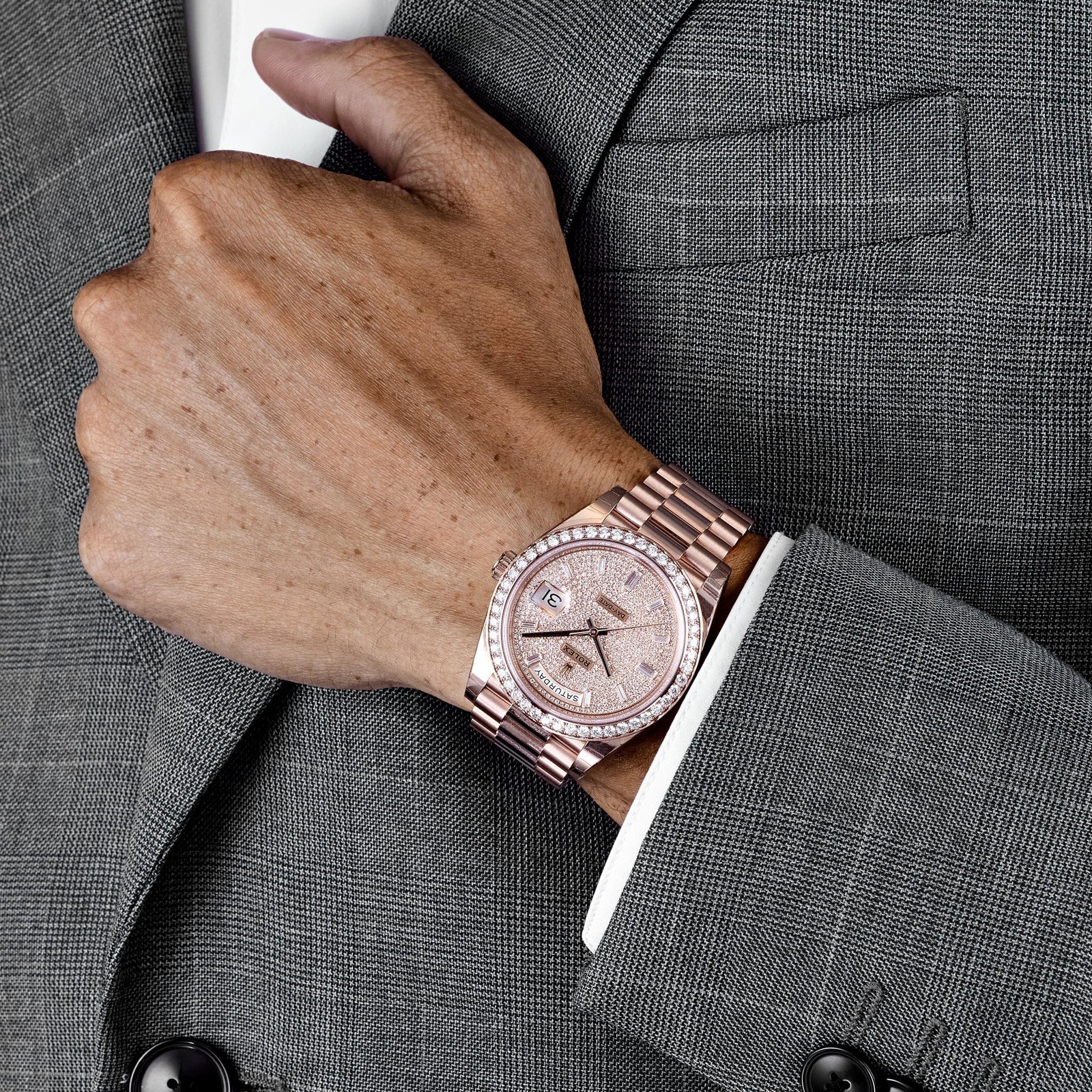 Rolex Day-Date 40 228345RBR Rose Gold Diamond Dial Diamond Bezel (2021) - Image 3