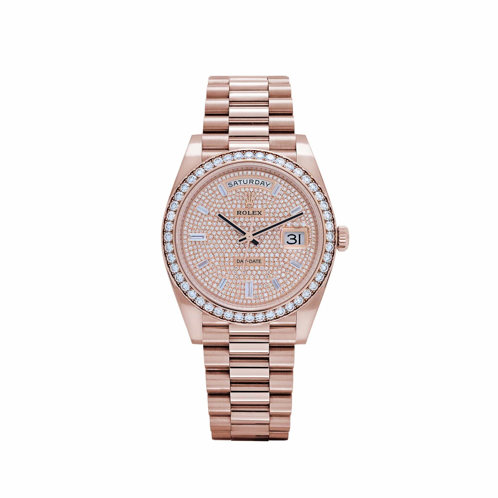 Rolex Day-Date 40 228345RBR Rose Gold Diamond Dial Diamond Bezel (2021)