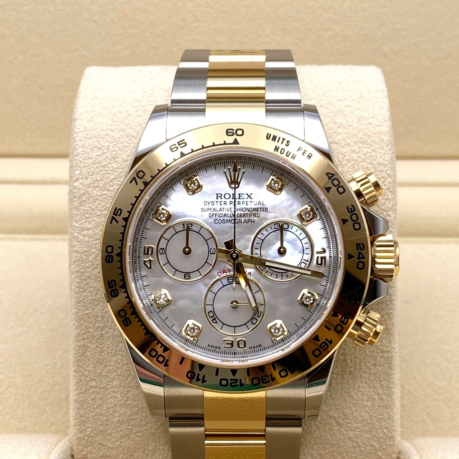 Rolex Daytona 116503 Yellow Gold Stainless Steel Mother of Pearl Diamond Dial - Image 3