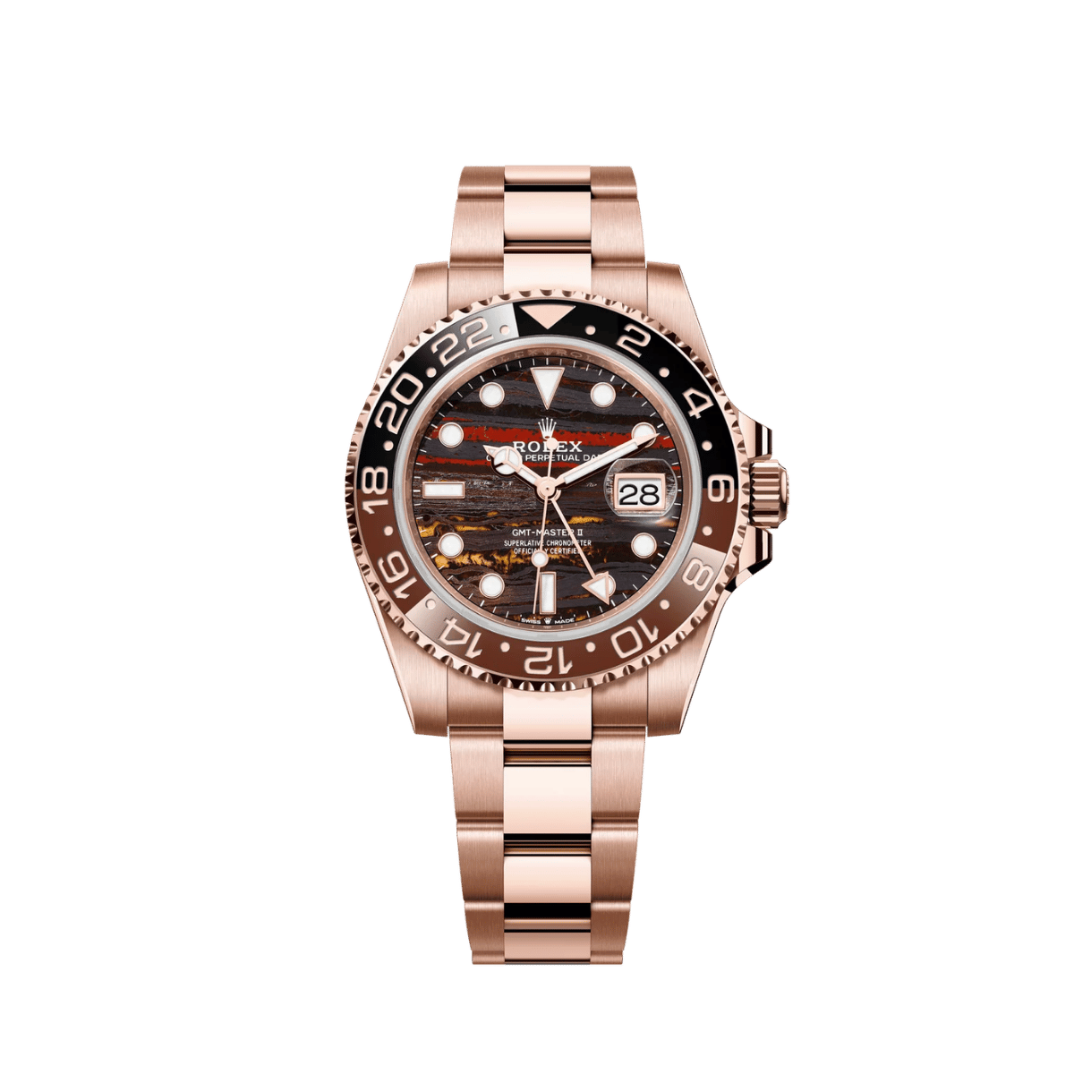 Rolex GMT-Master II 126715CHNR Rose Gold Tiger Iron Dial Oyster (2026)