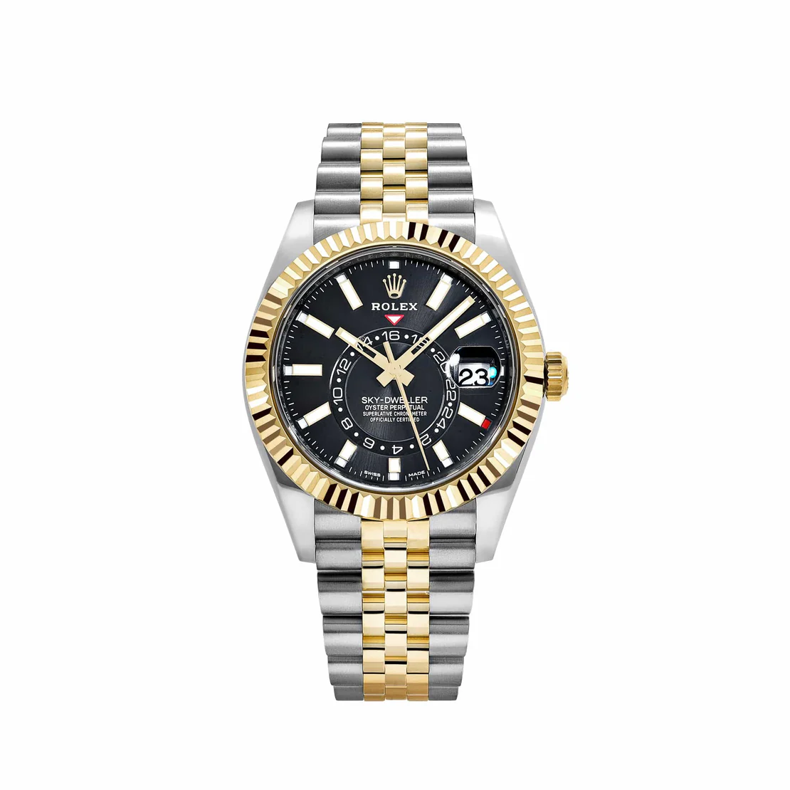 Rolex Sky-Dweller 326933 Stainless Steel Yellow Gold Jubilee Black Dial (2022)