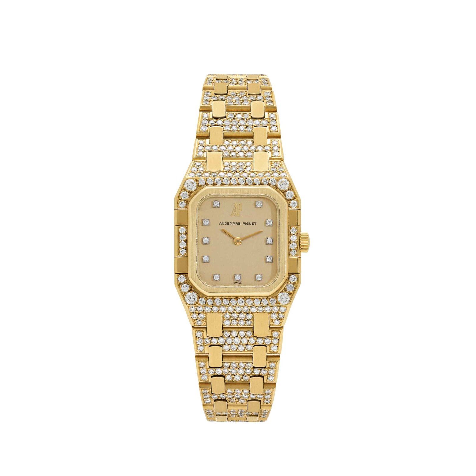 Audemars Piguet Royal Oak Rectangular 6028BA Vintage 'Ladies' Yellow Gold Diamond-Set Quartz (1983)