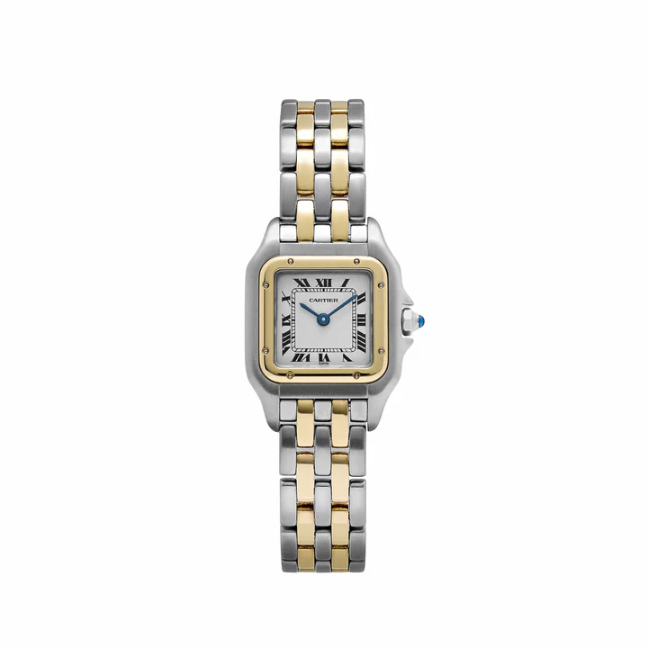 Cartier Panthere 83083242 'Ladies' Two Row Midsize Stainless Steel Yellow Gold White Dial Quartz