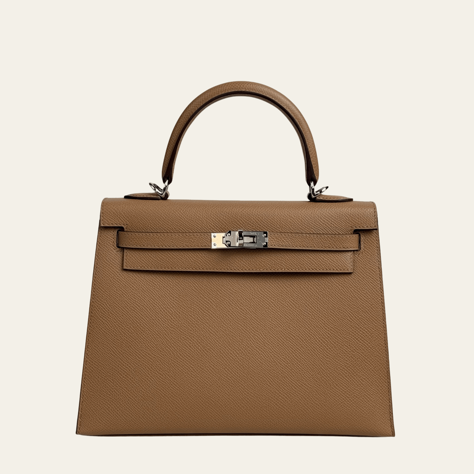 Hermès Biscuit Kelly Sellier 25 Epsom Palladium Hardware