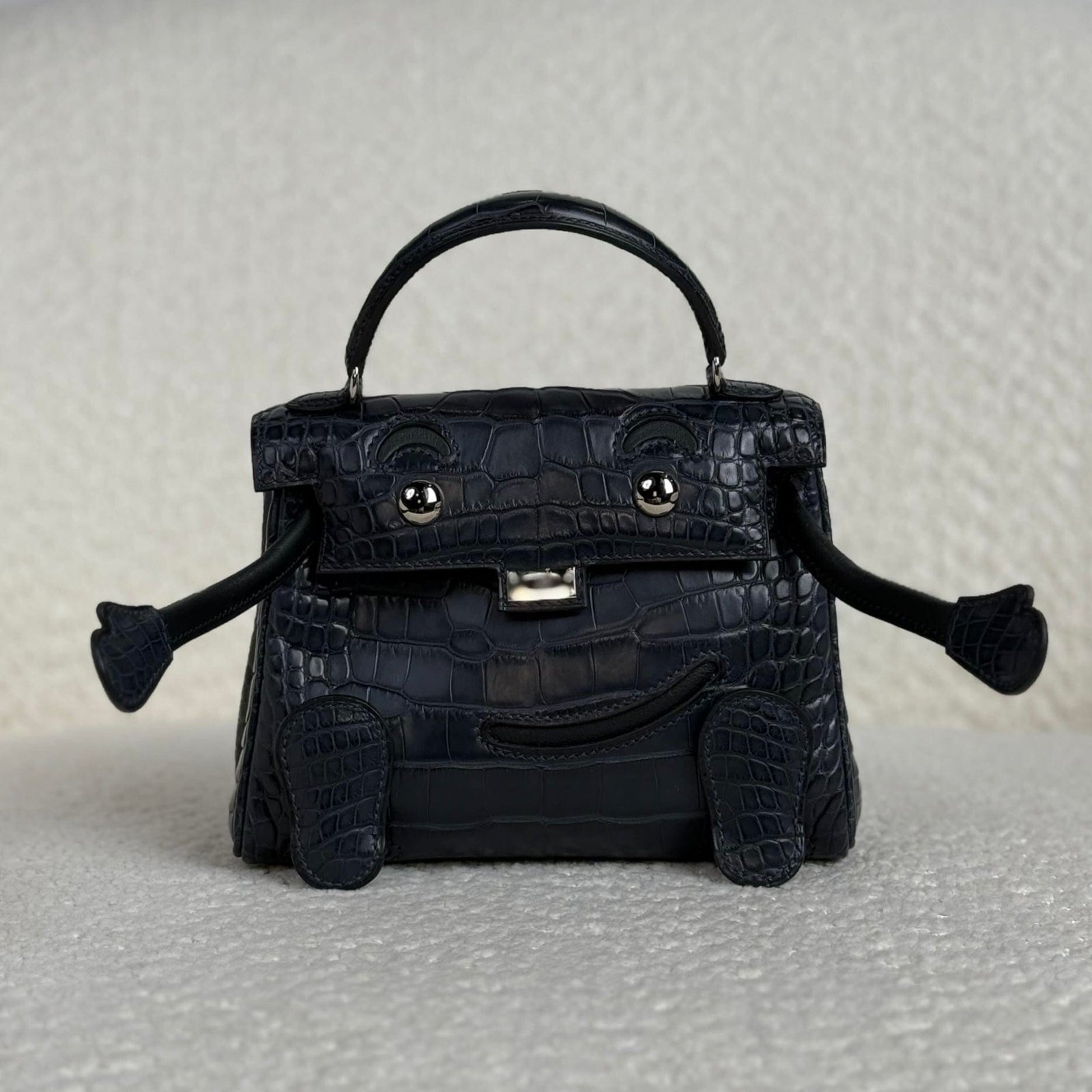 Hermès Bleu Indigo Kelly Doll Quelle Idole Matte Alligator Palladium Hardware Limited Edition
