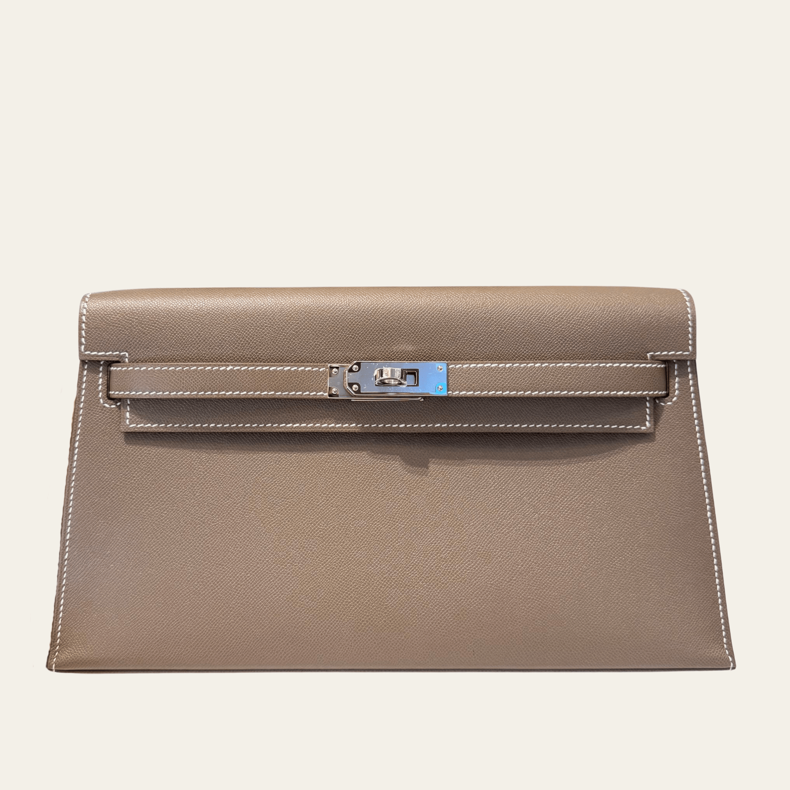 Hermès Etoupe Kelly Elan Madame Palladium Hardware