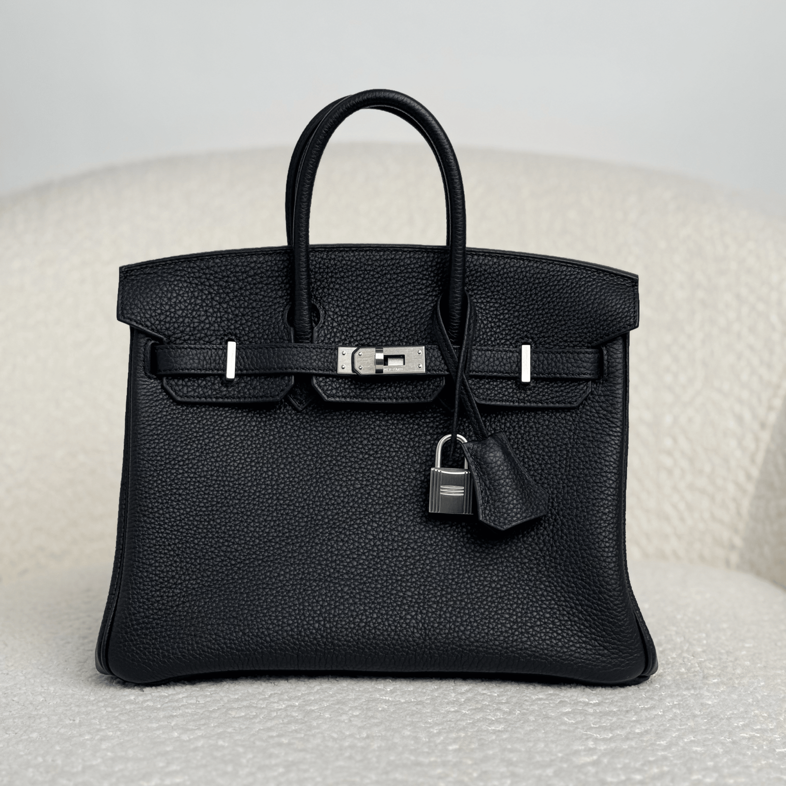 Hermès Noir Birkin 25 Togo Brushed Palladium Hardware