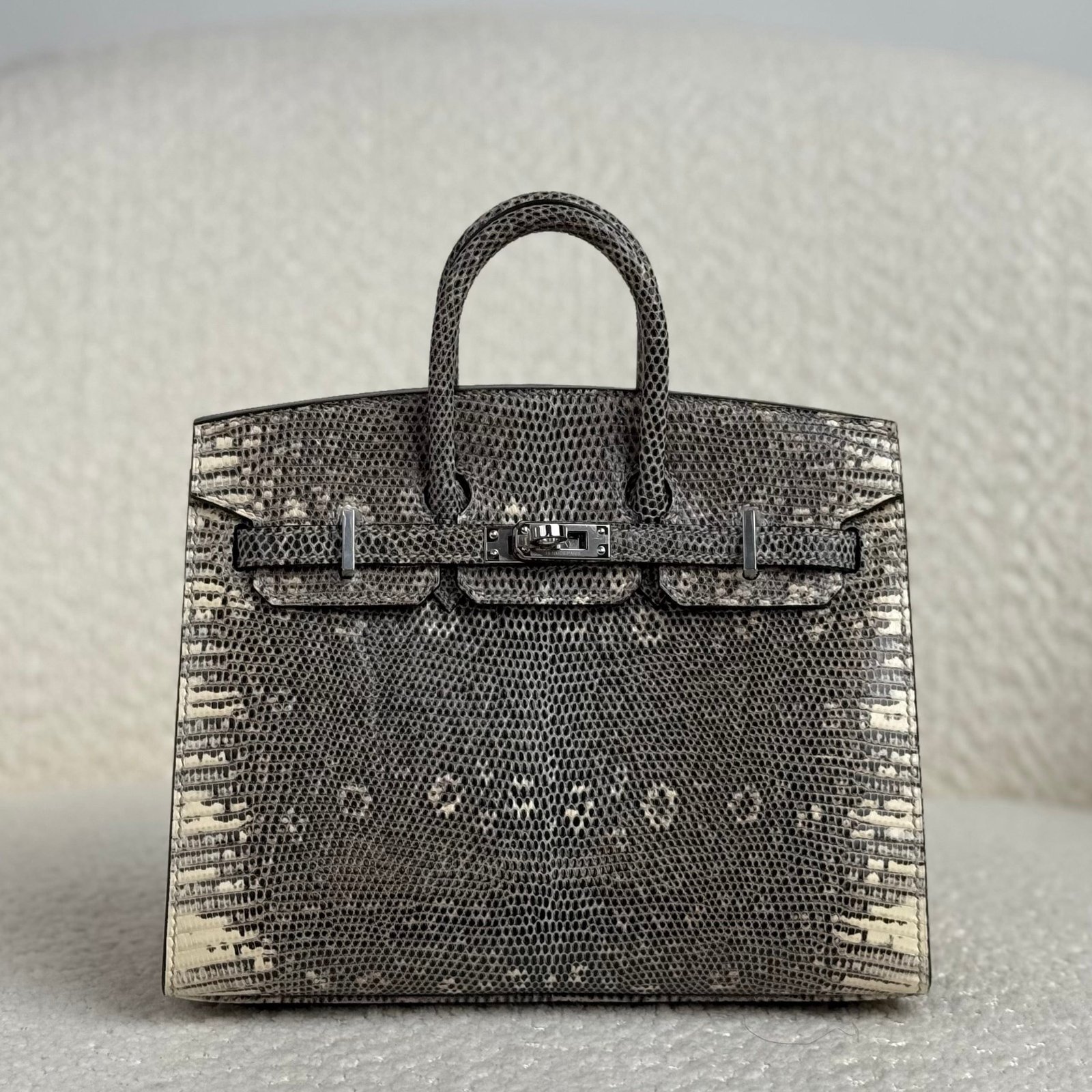 Hermès Ombré Birkin Sellier 20 Varanus Salvator Lizard Palladium Hardware