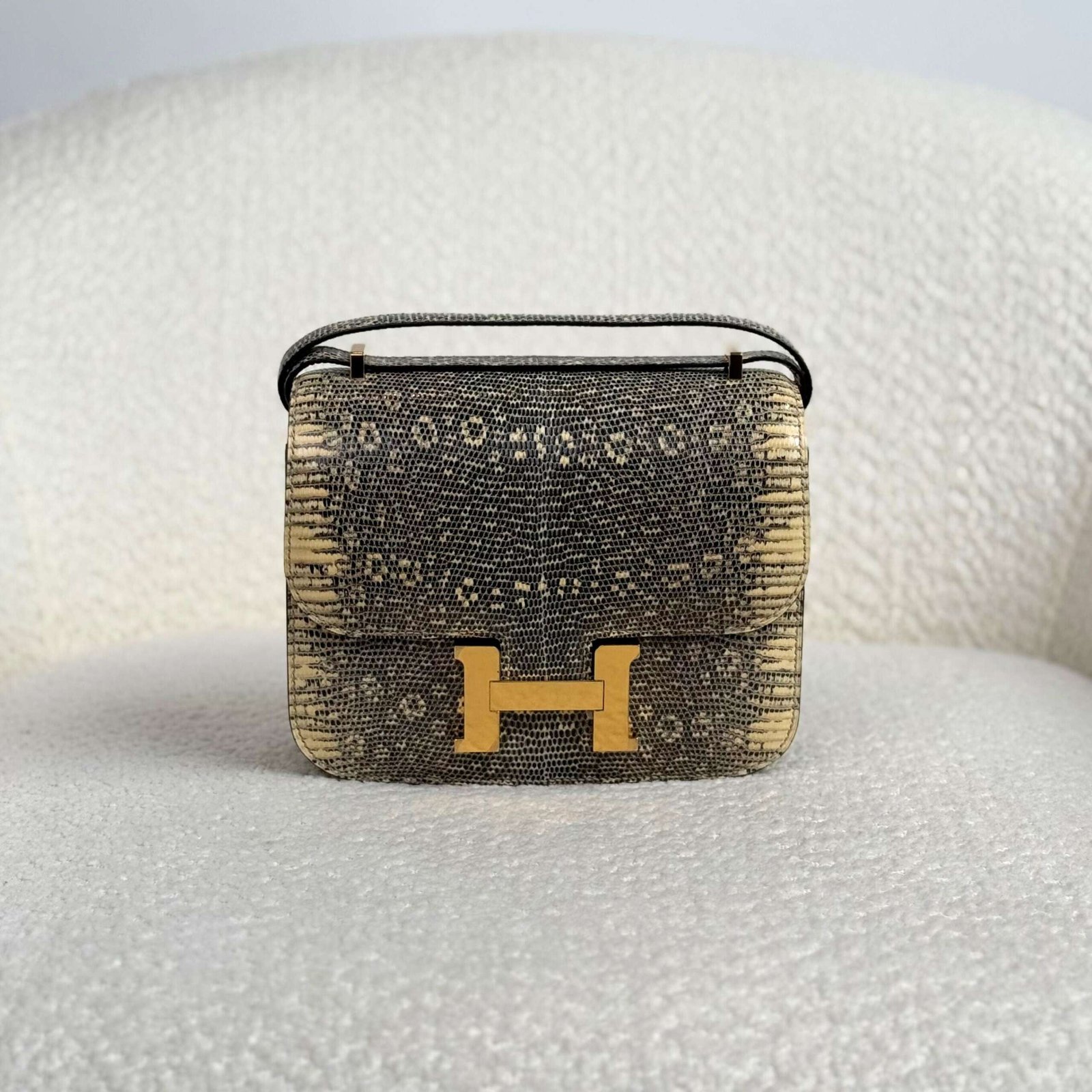 Hermès Ombre Mini Constance 18 Lizard Varanus Salvator Gold Hardware