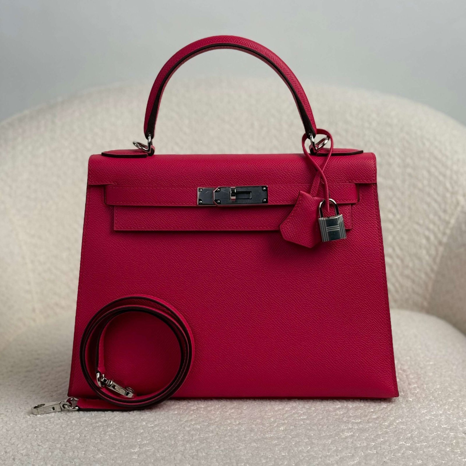 Hermès Rose Mexico Kelly Sellier 28 Epsom Palladium Hardware