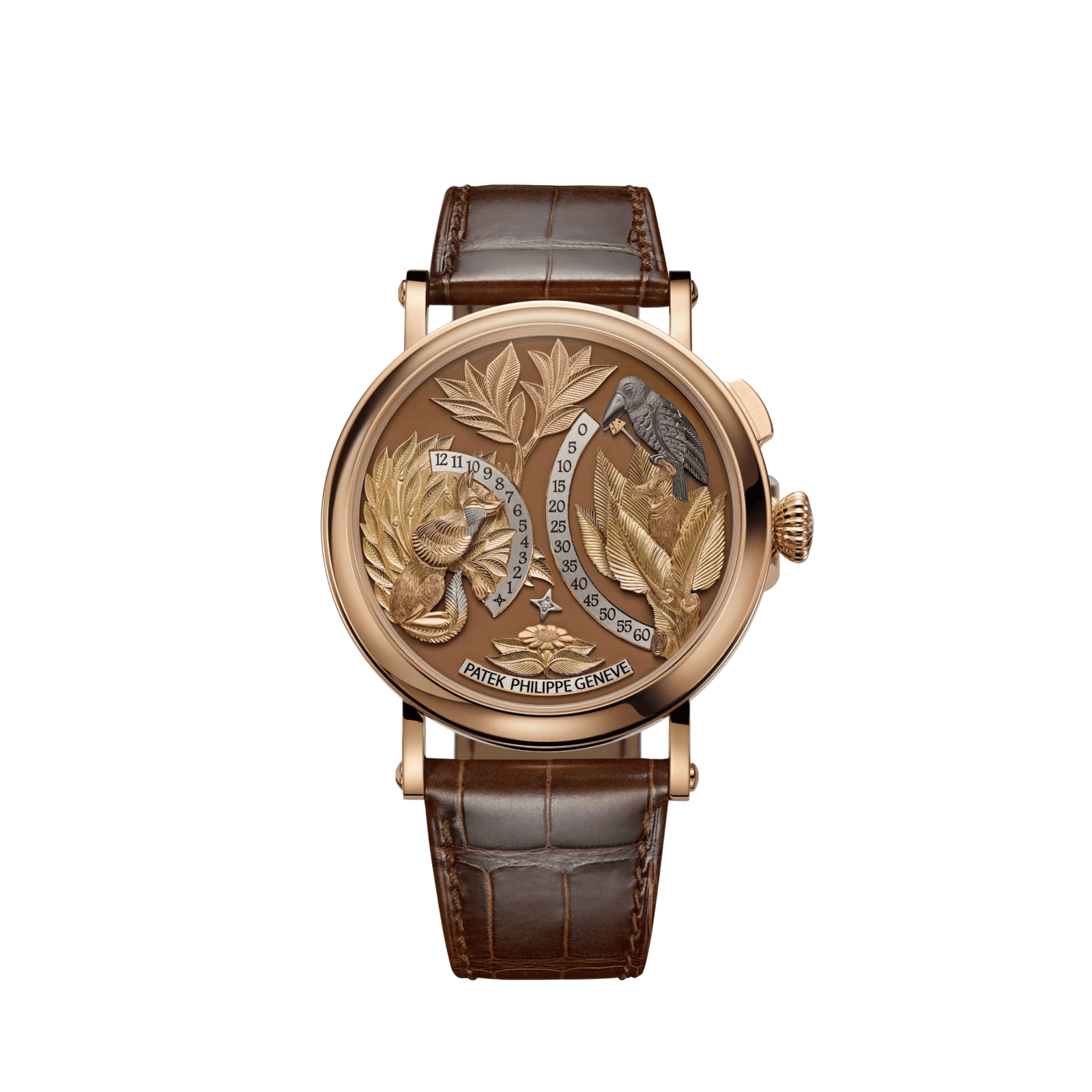 Patek Philippe Complications 5249R-001 Hours And Minutes On Demand Automaton 'The Crow and the Fox' Rose Gold Matara (2026)