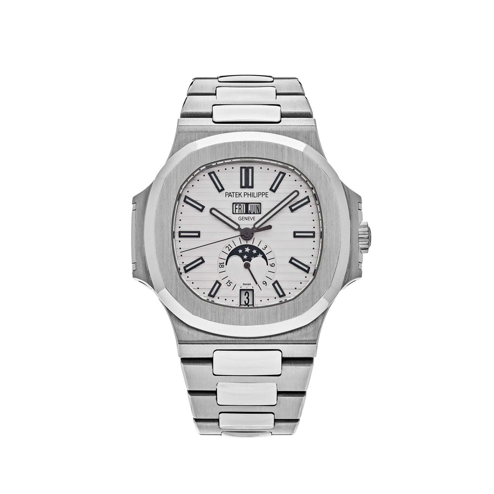 Patek Philippe Nautilus 5726/1A-010 Annual Calendar Moon Phases Stainless Steel White Dial (2017)