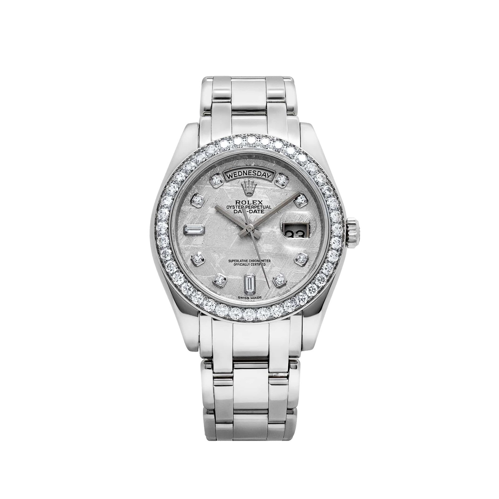 Rolex Day-Date 18946 Masterpiece Platinum Meteorite Diamond Dial and Bezel (2021)