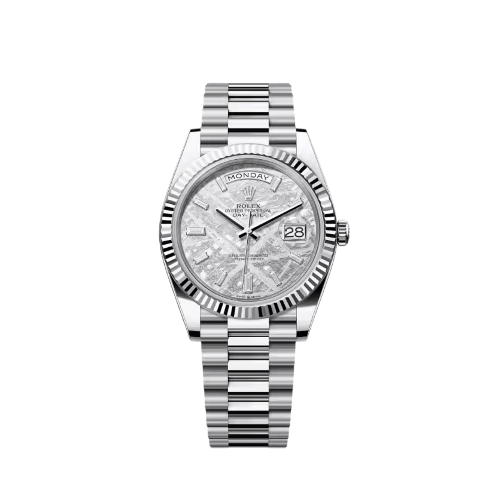 Rolex Day-Date 40 228236 Platinum Meteorite Diamond Baguette Dial (2026)